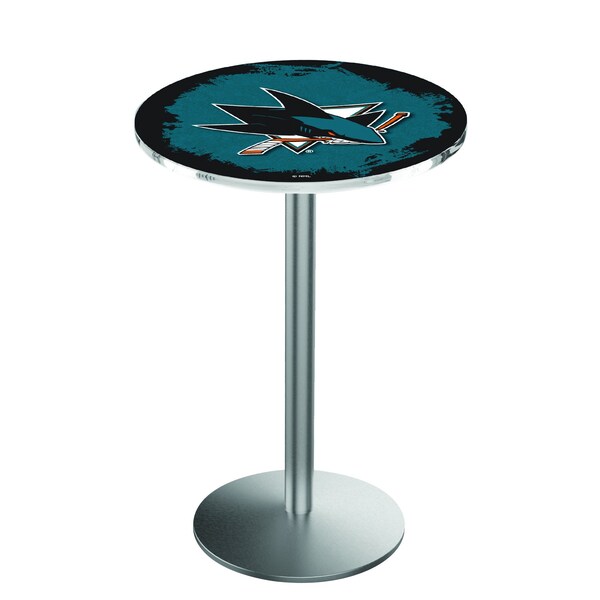 42" Stainless Steel San Jose Sharks Pub Table